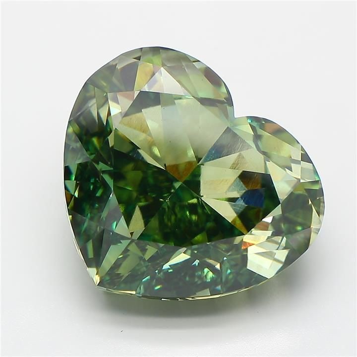 Loose Diamond - HEART 15.01ct Fancy Vivid Green VS2: Loose Diamond - HEART 15.01ct Fancy Vivid Green VS2 Source: This is a real non-mined Diamond that has been grown in a lab Shape: HEART Carats: 15.01 Color: Fancy Vivid Green Certification: NONE Video: