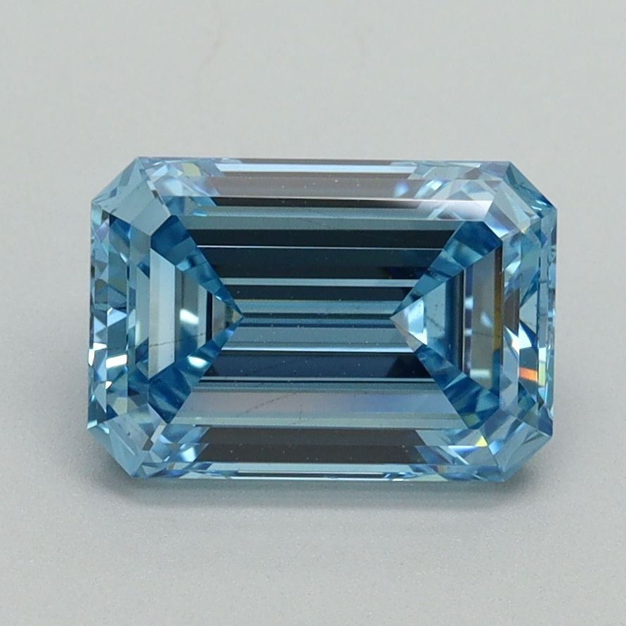 Loose Diamond - EMERALD 2.02ct Fancy Vivid Blue VS2: Loose Diamond - EMERALD 2.02ct Fancy Vivid Blue VS2 Source: This is a real non-mined Diamond that has been grown in a lab Shape: EMERALD Carats: 2.02 Color: Fancy Vivid Blue Certification: IGI Video: