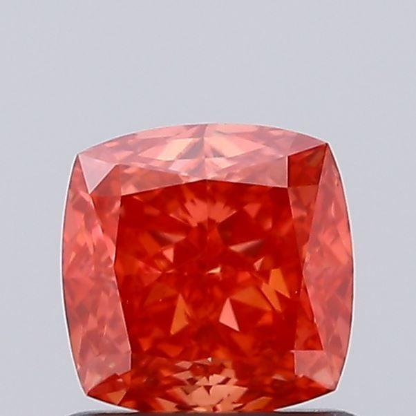 Loose Diamond - CUSHION BRILLIANT 0.9ct Fancy Vivid Red VS1: Loose Diamond - CUSHION BRILLIANT 0.9ct Fancy Vivid Red VS1 Source: This is a real non-mined Diamond that has been grown in a lab Shape: CUSHION BRILLIANT Carats: 0.9 Color: Fancy Vivid Red Certificat