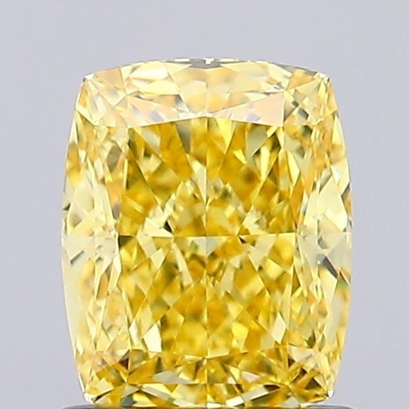 Loose Diamond - CUSHION MODIFIED 1.09ct Fancy Vivid Yellow VVS2: Loose Diamond - CUSHION MODIFIED 1.09ct Fancy Vivid Yellow VVS2 Source: This is a real non-mined Diamond that has been grown in a lab Shape: CUSHION MODIFIED Carats: 1.09 Color: Fancy Vivid Yellow Cer