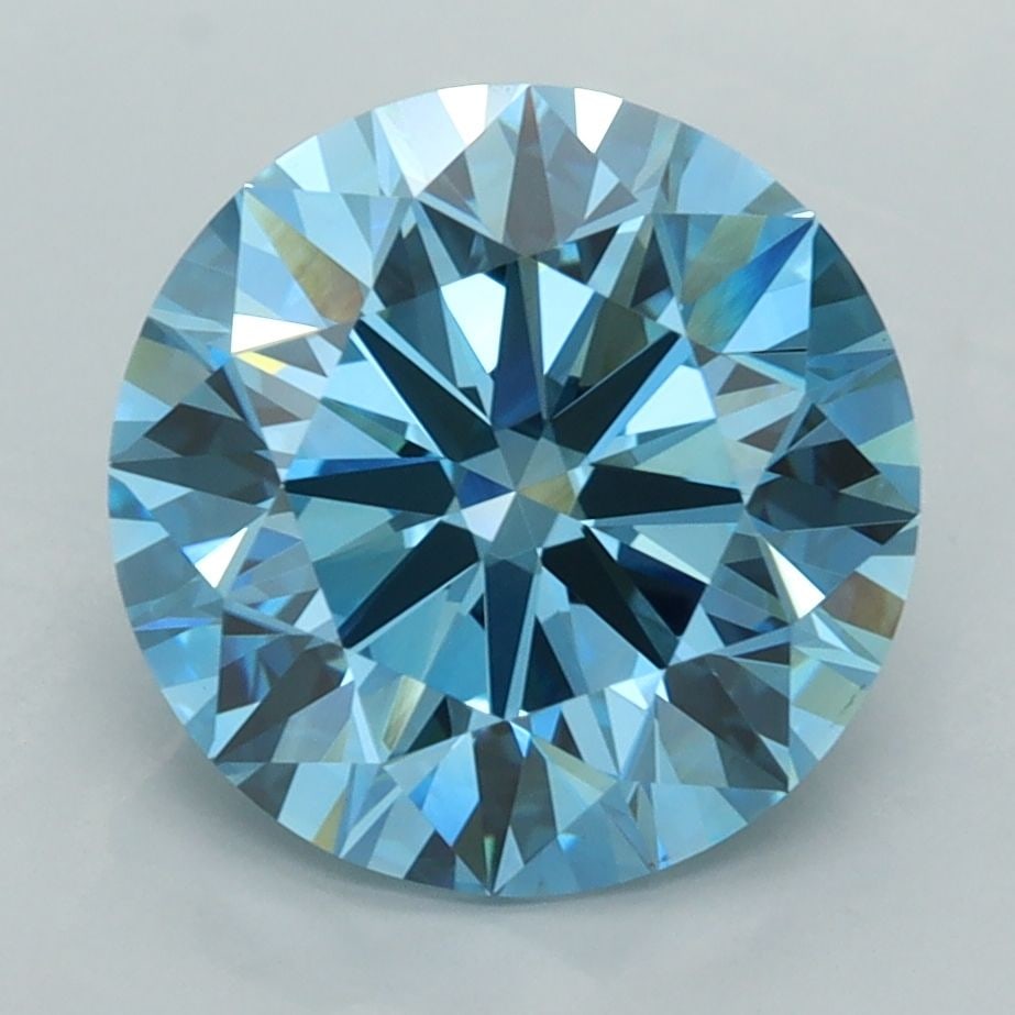 Ideal Loose Diamond - ROUND 4.06ct Fancy Vivid Blue VVS2: Ideal Loose Diamond - ROUND 4.06ct Fancy Vivid Blue VVS2 Source: This is a real non-mined Diamond that has been grown in a lab Shape: ROUND Carats: 4.06 Color: Fancy Vivid Blue Certification: IGI Vide