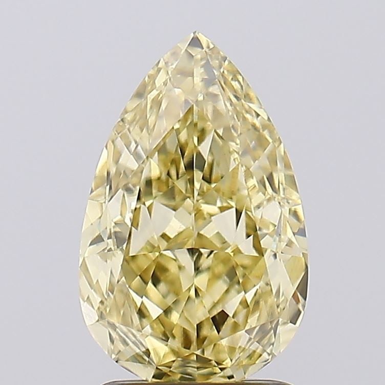 Loose Diamond - PEAR 2.08ct Fancy Intense Yellow VVS2: Loose Diamond - PEAR 2.08ct Fancy Intense Yellow VVS2 Source: This is a real non-mined Diamond that has been grown in a lab Shape: PEAR Carats: 2.08 Color: Fancy Intense Yellow Certification: IGI Vide