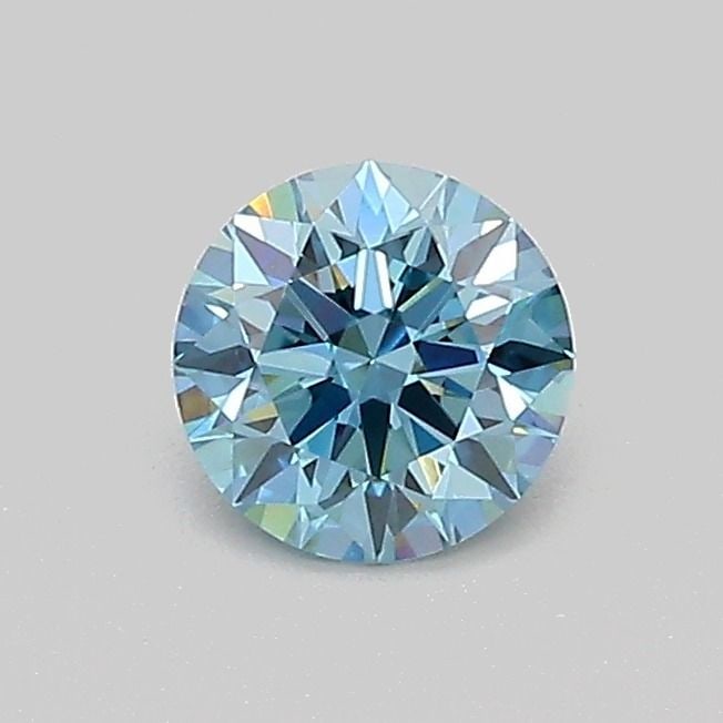 Ideal Loose Diamond - ROUND 0.53ct Fancy Vivid Blue VVS2: Ideal Loose Diamond - ROUND 0.53ct Fancy Vivid Blue VVS2 Source: This is a real non-mined Diamond that has been grown in a lab Shape: ROUND Carats: 0.53 Color: Fancy Vivid Blue Certification: IGI The 