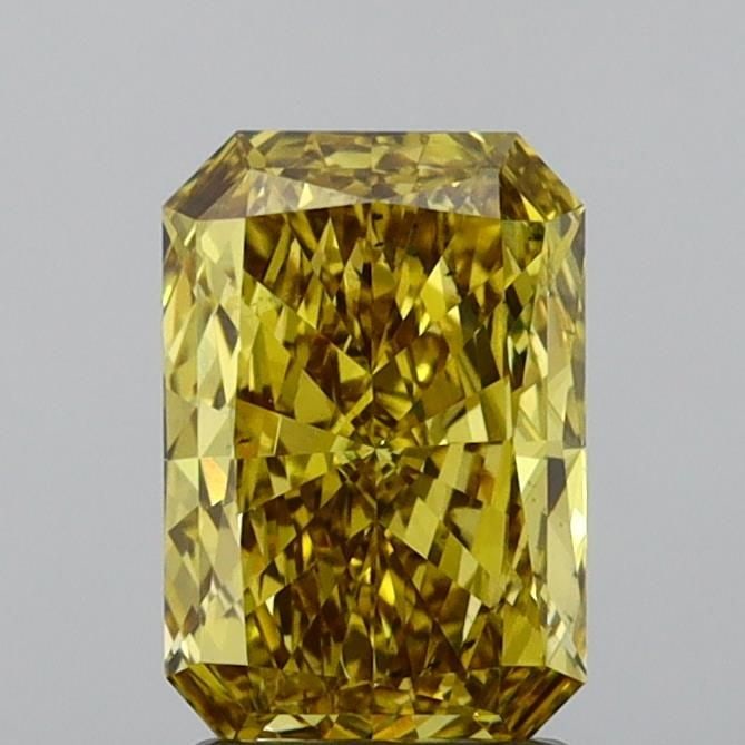 Loose Diamond - RADIANT 1.93ct Fancy Vivid Gray Yellow VS2: Loose Diamond - RADIANT 1.93ct Fancy Vivid Gray Yellow VS2 Source: This is a real non-mined Diamond that has been grown in a lab Shape: RADIANT Carats: 1.93 Color: Fancy Vivid Gray Yellow Certificatio