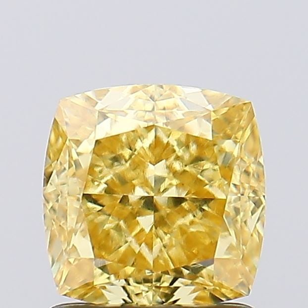 Loose Diamond - CUSHION MODIFIED 1.6ct Fancy Vivid Yellow VS1: Loose Diamond - CUSHION MODIFIED 1.6ct Fancy Vivid Yellow VS1 Source: This is a real non-mined Diamond that has been grown in a lab Shape: CUSHION MODIFIED Carats: 1.6 Color: Fancy Vivid Yellow Certif