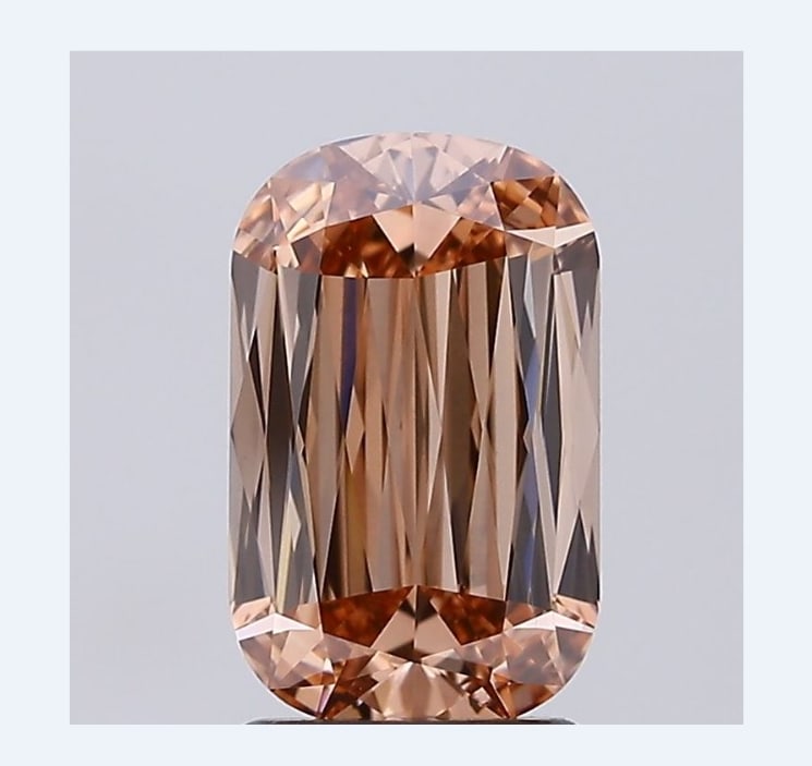 Loose Diamond - CUSHION MODIFIED 2.03ct Fancy Brown VVS2: Loose Diamond - CUSHION MODIFIED 2.03ct Fancy Brown VVS2 Source: This is a real non-mined Diamond that has been grown in a lab Shape: CUSHION MODIFIED Carats: 2.03 Color: Fancy Brown Certification: IG