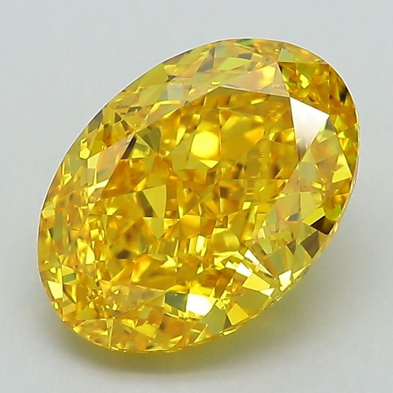 Loose Diamond - OVAL 3.1ct Fancy Vivid Yellow VVS2: Loose Diamond - OVAL 3.1ct Fancy Vivid Yellow VVS2 Source: This is a real non-mined Diamond that has been grown in a lab Shape: OVAL Carats: 3.1 Color: Fancy Vivid Yellow Certification: IGI Video: