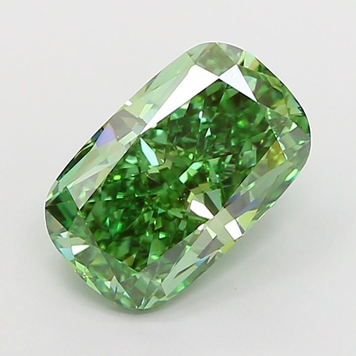 Loose Diamond - CUSHION BRILLIANT 3.01ct Fancy Vivid Green VS2 (1 of 1)