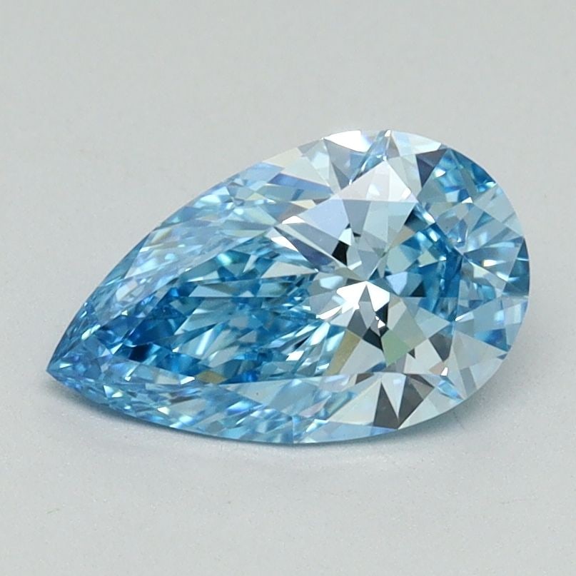 Loose Diamond - PEAR 1.02ct Fancy Vivid Blue VS1: Loose Diamond - PEAR 1.02ct Fancy Vivid Blue VS1 Source: This is a real non-mined Diamond that has been grown in a lab Shape: PEAR Carats: 1.02 Color: Fancy Vivid Blue Certification: IGI Video: