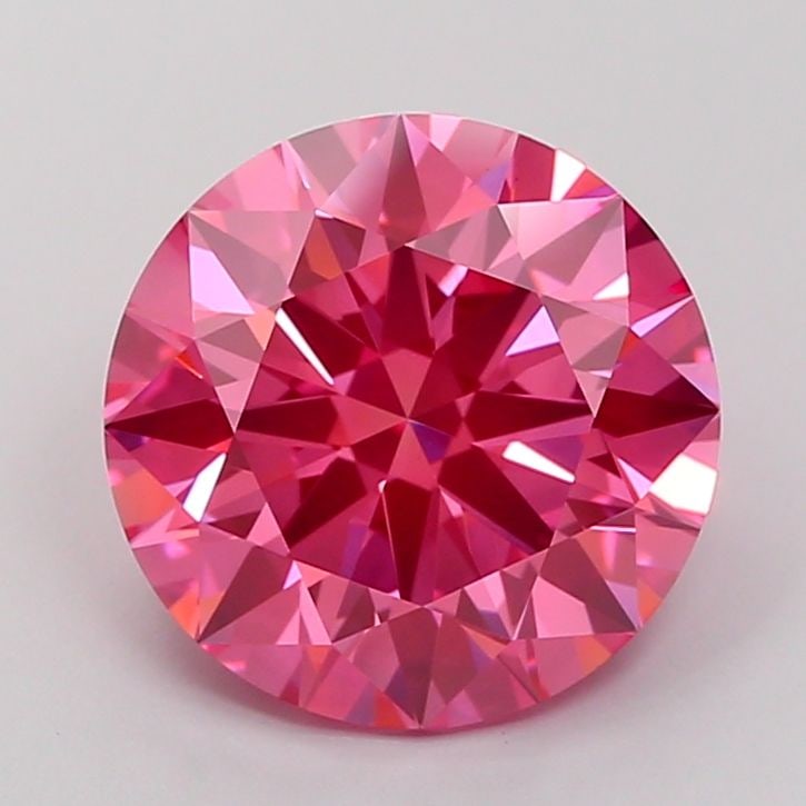 Ideal Loose Diamond - ROUND 5.05ct Fancy Vivid Pink VVS2: Ideal Loose Diamond - ROUND 5.05ct Fancy Vivid Pink VVS2 Source: This is a real non-mined Diamond that has been grown in a lab Shape: ROUND Carats: 5.05 Color: Fancy Vivid Pink Certification: IGI Vide