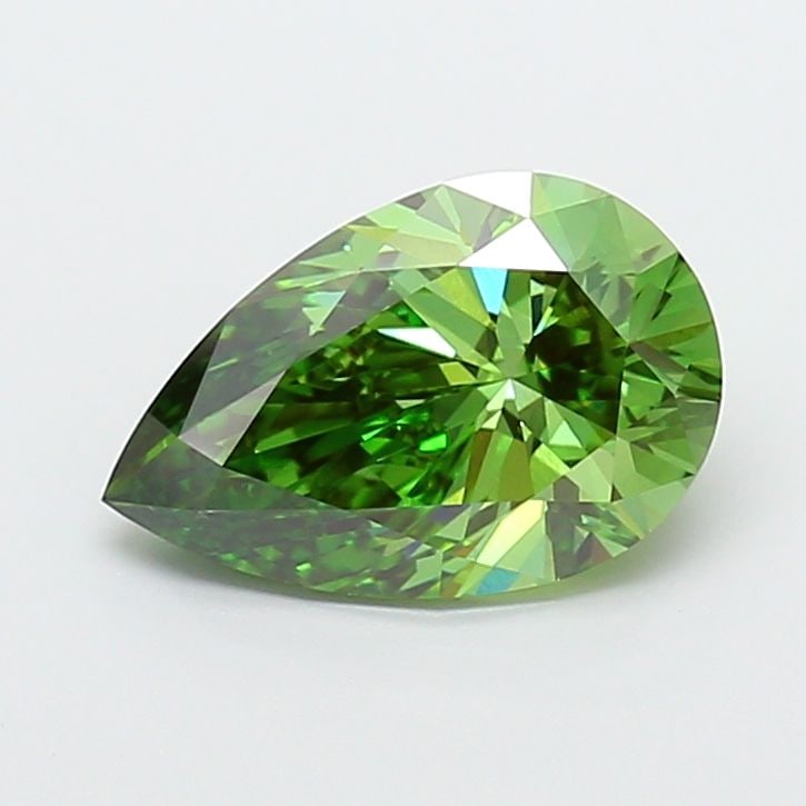 Loose Diamond - PEAR 3.31ct Fancy Vivid Green VVS2: Loose Diamond - PEAR 3.31ct Fancy Vivid Green VVS2 Source: This is a real non-mined Diamond that has been grown in a lab Shape: PEAR Carats: 3.31 Color: Fancy Vivid Green Certification: IGI Video: