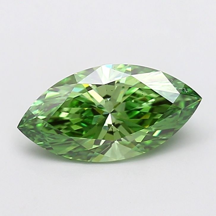 Loose Diamond - MARQUISE 2.13ct Fancy Vivid Green VS1: Loose Diamond - MARQUISE 2.13ct Fancy Vivid Green VS1 Source: This is a real non-mined Diamond that has been grown in a lab Shape: MARQUISE Carats: 2.13 Color: Fancy Vivid Green Certification: IGI The