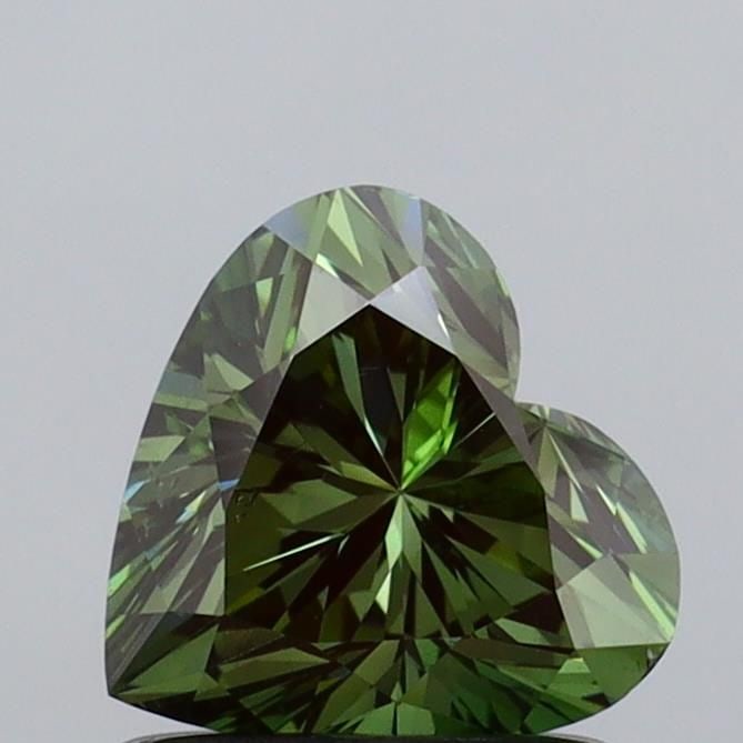 Loose Diamond - HEART 1.0ct Fancy Vivid Green SI1: Loose Diamond - HEART 1.0ct Fancy Vivid Green SI1 Source: This is a real non-mined Diamond that has been grown in a lab Shape: HEART Carats: 1.0 Color: Fancy Vivid Green Certification: IGI Video: