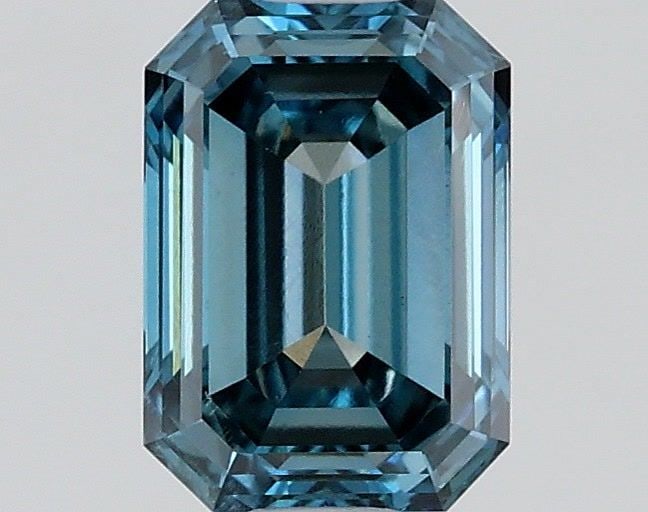Loose Diamond - EMERALD 0.55ct Fancy Vivid Blue Green SI1: Loose Diamond - EMERALD 0.55ct Fancy Vivid Blue Green SI1 Source: This is a real non-mined Diamond that has been grown in a lab Shape: EMERALD Carats: 0.55 Color: Fancy Vivid Blue Green Certification: