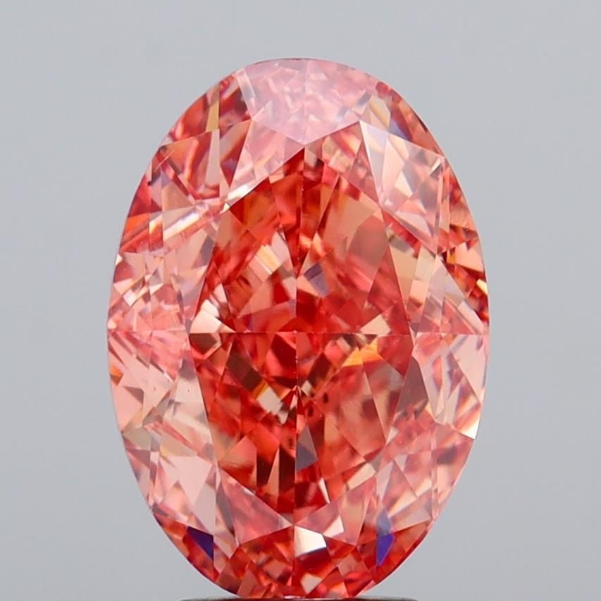 Loose Diamond - OVAL 5.01ct Fancy Vivid Brownish Pink VS1: Loose Diamond - OVAL 5.01ct Fancy Vivid Brownish Pink VS1 Source: This is a real non-mined Diamond that has been grown in a lab Shape: OVAL Carats: 5.01 Color: Fancy Vivid Brownish Pink Certification: