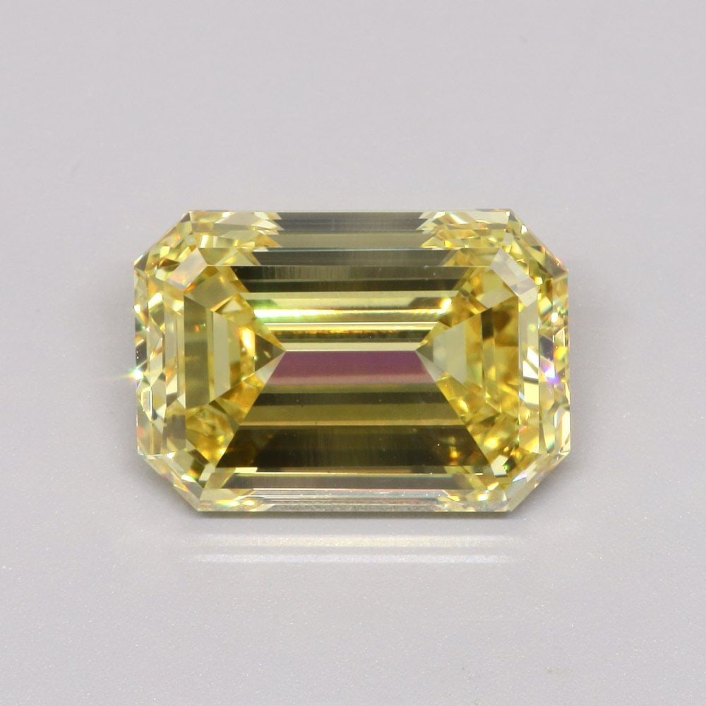 Loose Diamond - EMERALD 5.01ct Fancy Intense Yellow VS1: Loose Diamond - EMERALD 5.01ct Fancy Intense Yellow VS1 Source: This is a real non-mined Diamond that has been grown in a lab Shape: EMERALD Carats: 5.01 Color: Fancy Intense Yellow Certification: IGI