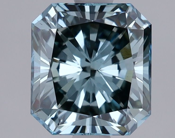 Loose Diamond - RADIANT 1.35ct Fancy Intense Green Blue VS1: Loose Diamond - RADIANT 1.35ct Fancy Intense Green Blue VS1 Source: This is a real non-mined Diamond that has been grown in a lab Shape: RADIANT Carats: 1.35 Color: Fancy Intense Green Blue Certificat