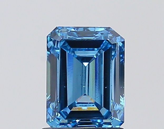 Loose Diamond - EMERALD 1.48ct Fancy Vivid Blue VS2: Loose Diamond - EMERALD 1.48ct Fancy Vivid Blue VS2 Source: This is a real non-mined Diamond that has been grown in a lab Shape: EMERALD Carats: 1.48 Color: Fancy Vivid Blue Certification: IGI Video: