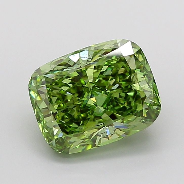 Loose Diamond - CUSHION MODIFIED 4.23ct Fancy Vivid Green SI1: Loose Diamond - CUSHION MODIFIED 4.23ct Fancy Vivid Green SI1 Source: This is a real non-mined Diamond that has been grown in a lab Shape: CUSHION MODIFIED Carats: 4.23 Color: Fancy Vivid Green Certif