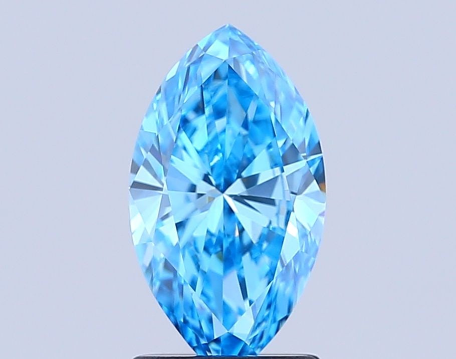 Loose Diamond - MARQUISE 1.51ct Fancy Vivid Blue VVS2: Loose Diamond - MARQUISE 1.51ct Fancy Vivid Blue VVS2 Source: This is a real non-mined Diamond that has been grown in a lab Shape: MARQUISE Carats: 1.51 Color: Fancy Vivid Blue Certification: IGI Vide