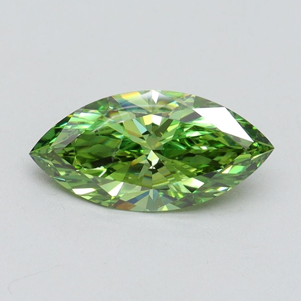 Loose Diamond - MARQUISE 1.05ct Fancy Vivid Green VS1: Loose Diamond - MARQUISE 1.05ct Fancy Vivid Green VS1 Source: This is a real non-mined Diamond that has been grown in a lab Shape: MARQUISE Carats: 1.05 Color: Fancy Vivid Green Certification: IGI Vid