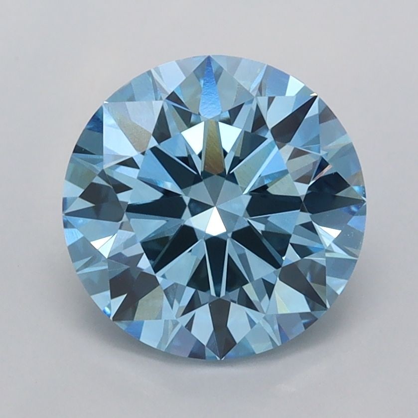 Ideal Loose Diamond - ROUND 2.06ct Fancy Vivid Blue VVS1: Ideal Loose Diamond - ROUND 2.06ct Fancy Vivid Blue VVS1 Source: This is a real non-mined Diamond that has been grown in a lab Shape: ROUND Carats: 2.06 Color: Fancy Vivid Blue Certification: IGI Vide