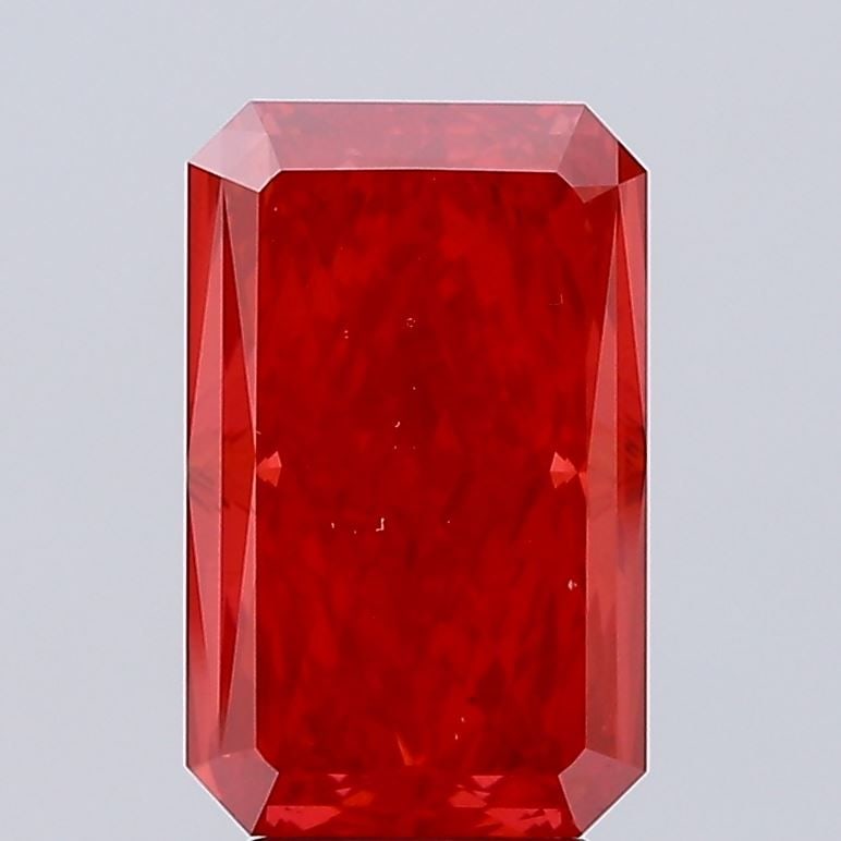 Loose Diamond - RADIANT 5.05ct Fancy Vivid Red VS2: Loose Diamond - RADIANT 5.05ct Fancy Vivid Red VS2 Source: This is a real non-mined Diamond that has been grown in a lab Shape: RADIANT Carats: 5.05 Color: Fancy Vivid Red Certification: IGI Video:
