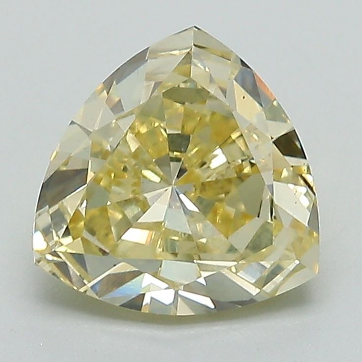Loose Diamond - TRIANGULAR 1.77ct Fancy Yellow VS2: Loose Diamond - TRIANGULAR 1.77ct Fancy Yellow VS2 Source: This is a real non-mined Diamond that has been grown in a lab Shape: TRIANGULAR Carats: 1.77 Color: Fancy Yellow Certification: IGI Video: