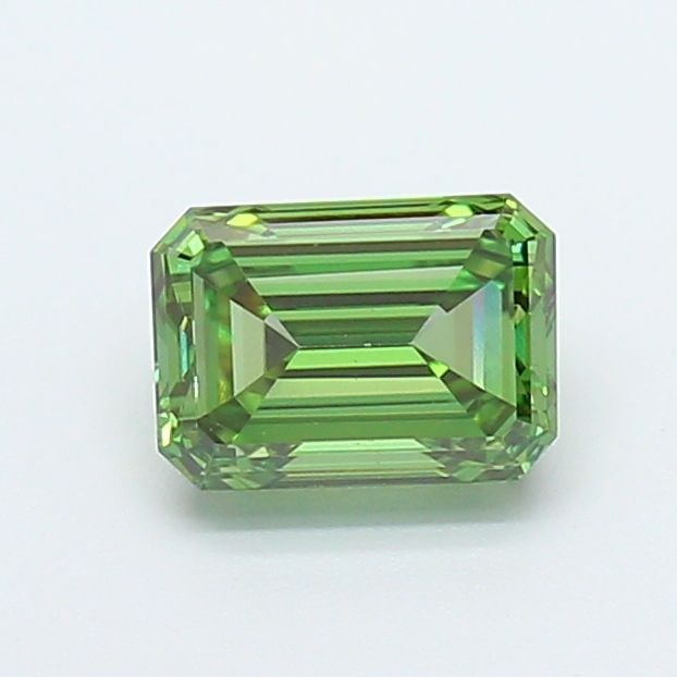 Loose Diamond - EMERALD 1.14ct Fancy Vivid Green VS1: Loose Diamond - EMERALD 1.14ct Fancy Vivid Green VS1 Source: This is a real non-mined Diamond that has been grown in a lab Shape: EMERALD Carats: 1.14 Color: Fancy Vivid Green Certification: IGI Video