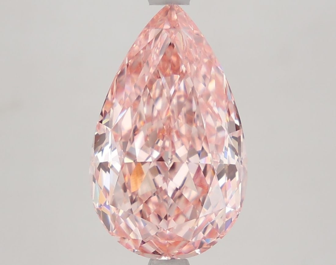 Loose Diamond - PEAR 4.37ct Fancy Vivid Pink VVS2: Loose Diamond - PEAR 4.37ct Fancy Vivid Pink VVS2 Source: This is a real non-mined Diamond that has been grown in a lab Shape: PEAR Carats: 4.37 Color: Fancy Vivid Pink Certification: IGI Video: