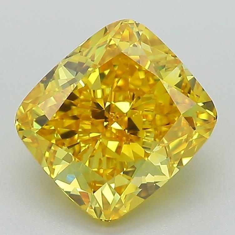 Loose Diamond - CUSHION MODIFIED 2.62ct Fancy Vivid Yellow VS1: Loose Diamond - CUSHION MODIFIED 2.62ct Fancy Vivid Yellow VS1 Source: This is a real non-mined Diamond that has been grown in a lab Shape: CUSHION MODIFIED Carats: 2.62 Color: Fancy Vivid Yellow Cert