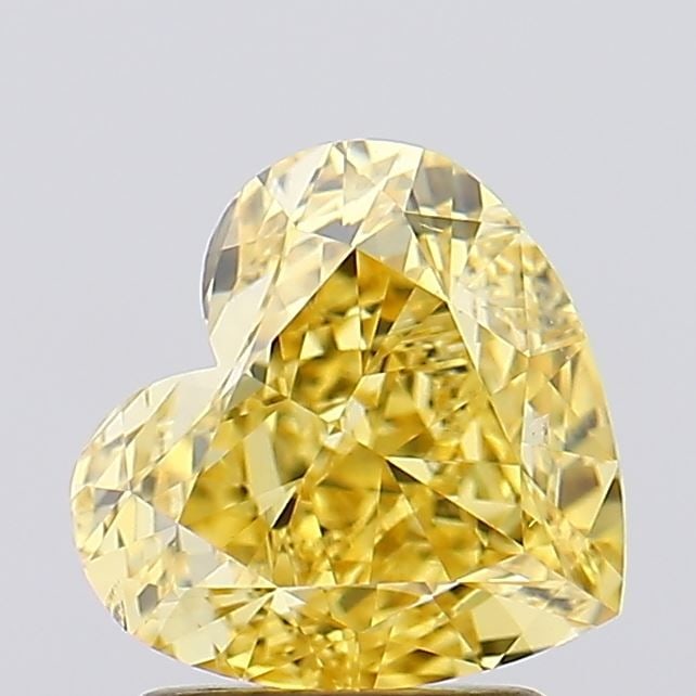 Loose Diamond - HEART 2.24ct Fancy Vivid Yellow SI1: Loose Diamond - HEART 2.24ct Fancy Vivid Yellow SI1 Source: This is a real non-mined Diamond that has been grown in a lab Shape: HEART Carats: 2.24 Color: Fancy Vivid Yellow Certification: IGI Video: