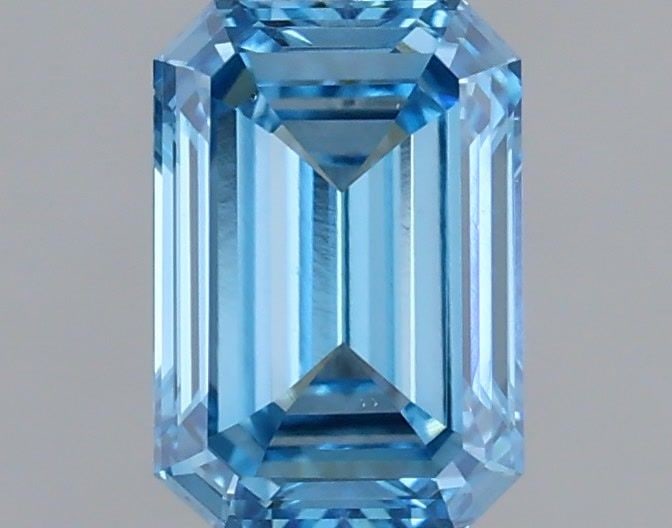 Loose Diamond - EMERALD 0.48ct Fancy Vivid Blue VS1: Loose Diamond - EMERALD 0.48ct Fancy Vivid Blue VS1 Source: This is a real non-mined Diamond that has been grown in a lab Shape: EMERALD Carats: 0.48 Color: Fancy Vivid Blue Certification: IGI Video: