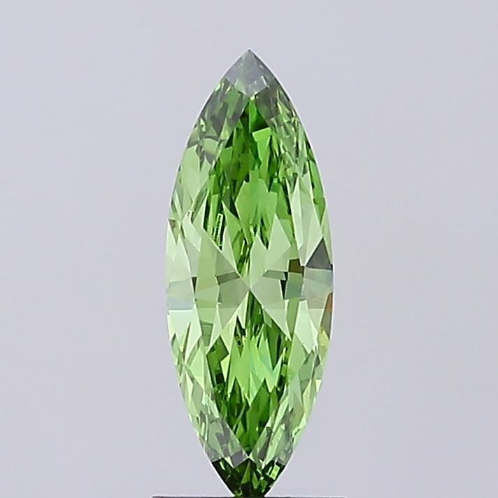 Loose Diamond - MARQUISE 1.23ct Fancy Vivid Green VVS2: Loose Diamond - MARQUISE 1.23ct Fancy Vivid Green VVS2 Source: This is a real non-mined Diamond that has been grown in a lab Shape: MARQUISE Carats: 1.23 Color: Fancy Vivid Green Certification: IGI Vi