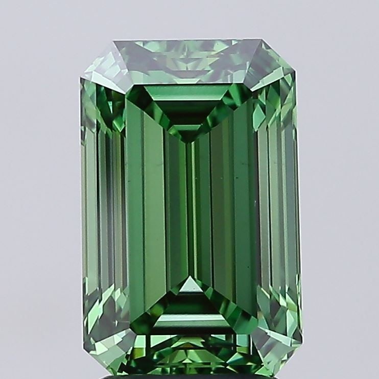 Loose Diamond - EMERALD 3.01ct Fancy Vivid Green VS1: Loose Diamond - EMERALD 3.01ct Fancy Vivid Green VS1 Source: This is a real non-mined Diamond that has been grown in a lab Shape: EMERALD Carats: 3.01 Color: Fancy Vivid Green Certification: IGI Video