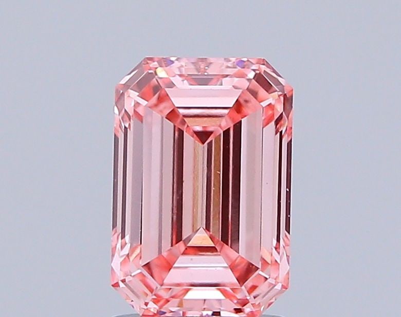 Loose Diamond - EMERALD 1.57ct Fancy Vivid Pink VS1: Loose Diamond - EMERALD 1.57ct Fancy Vivid Pink VS1 Source: This is a real non-mined Diamond that has been grown in a lab Shape: EMERALD Carats: 1.57 Color: Fancy Vivid Pink Certification: IGI Video: