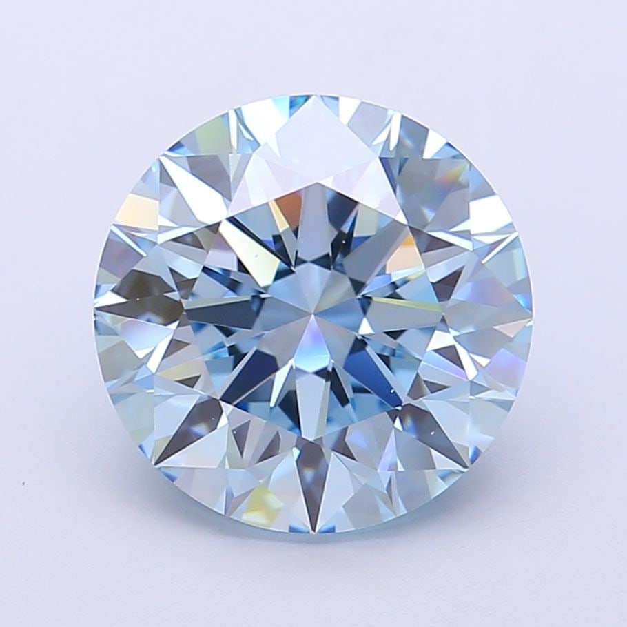 Ideal Loose Diamond - ROUND 5.02ct Fancy Vivid Blue VVS2: Ideal Loose Diamond - ROUND 5.02ct Fancy Vivid Blue VVS2 Source: This is a real non-mined Diamond that has been grown in a lab Shape: ROUND Carats: 5.02 Color: Fancy Vivid Blue Certification: IGI Vide