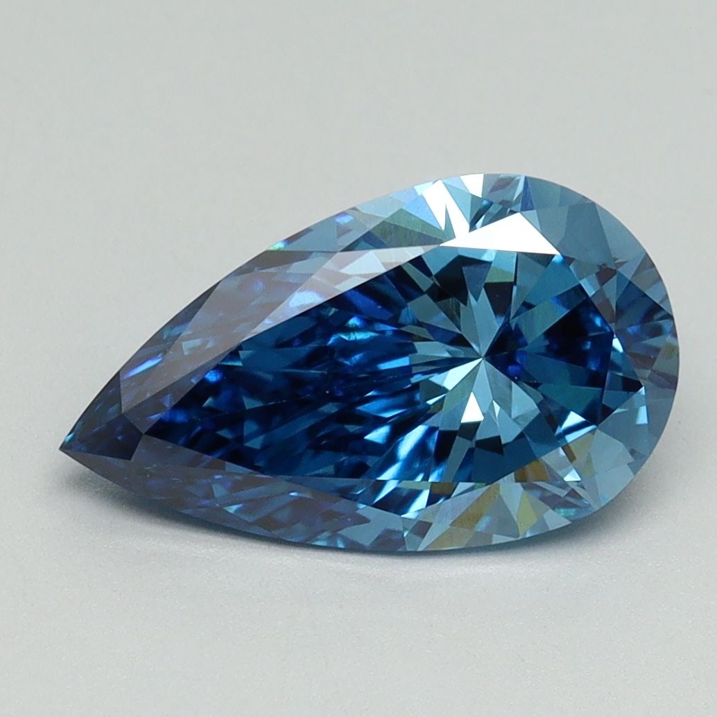 Loose Diamond - PEAR 2.13ct Fancy Vivid Blue VS1: Loose Diamond - PEAR 2.13ct Fancy Vivid Blue VS1 Source: This is a real non-mined Diamond that has been grown in a lab Shape: PEAR Carats: 2.13 Color: Fancy Vivid Blue Certification: IGI Video: