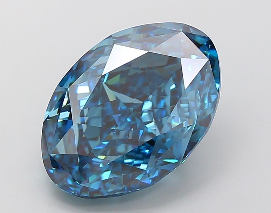 Loose Diamond - OVAL 10.03ct Fancy Vivid Blue VS2: Loose Diamond - OVAL 10.03ct Fancy Vivid Blue VS2 Source: This is a real non-mined Diamond that has been grown in a lab Shape: OVAL Carats: 10.03 Color: Fancy Vivid Blue Certification: IGI Video: