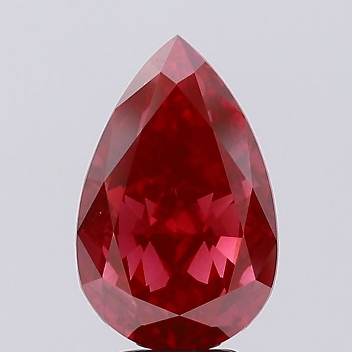 Loose Diamond - PEAR 5.51ct Fancy Vivid Red VS1: Loose Diamond - PEAR 5.51ct Fancy Vivid Red VS1 Source: This is a real non-mined Diamond that has been grown in a lab Shape: PEAR Carats: 5.51 Color: Fancy Vivid Red Certification: NONE Video: