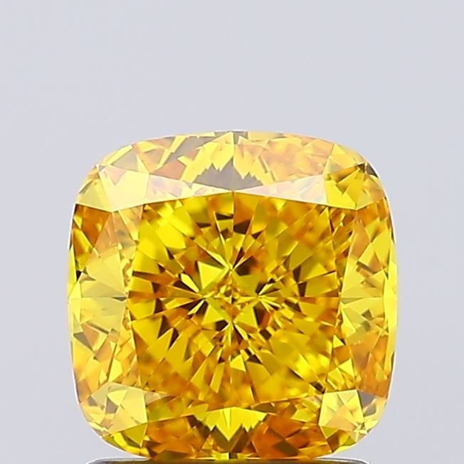 Loose Diamond - CUSHION BRILLIANT 1.54ct Fancy Vivid Yellow VVS2: Loose Diamond - CUSHION BRILLIANT 1.54ct Fancy Vivid Yellow VVS2 Source: This is a real non-mined Diamond that has been grown in a lab Shape: CUSHION BRILLIANT Carats: 1.54 Color: Fancy Vivid Yellow C