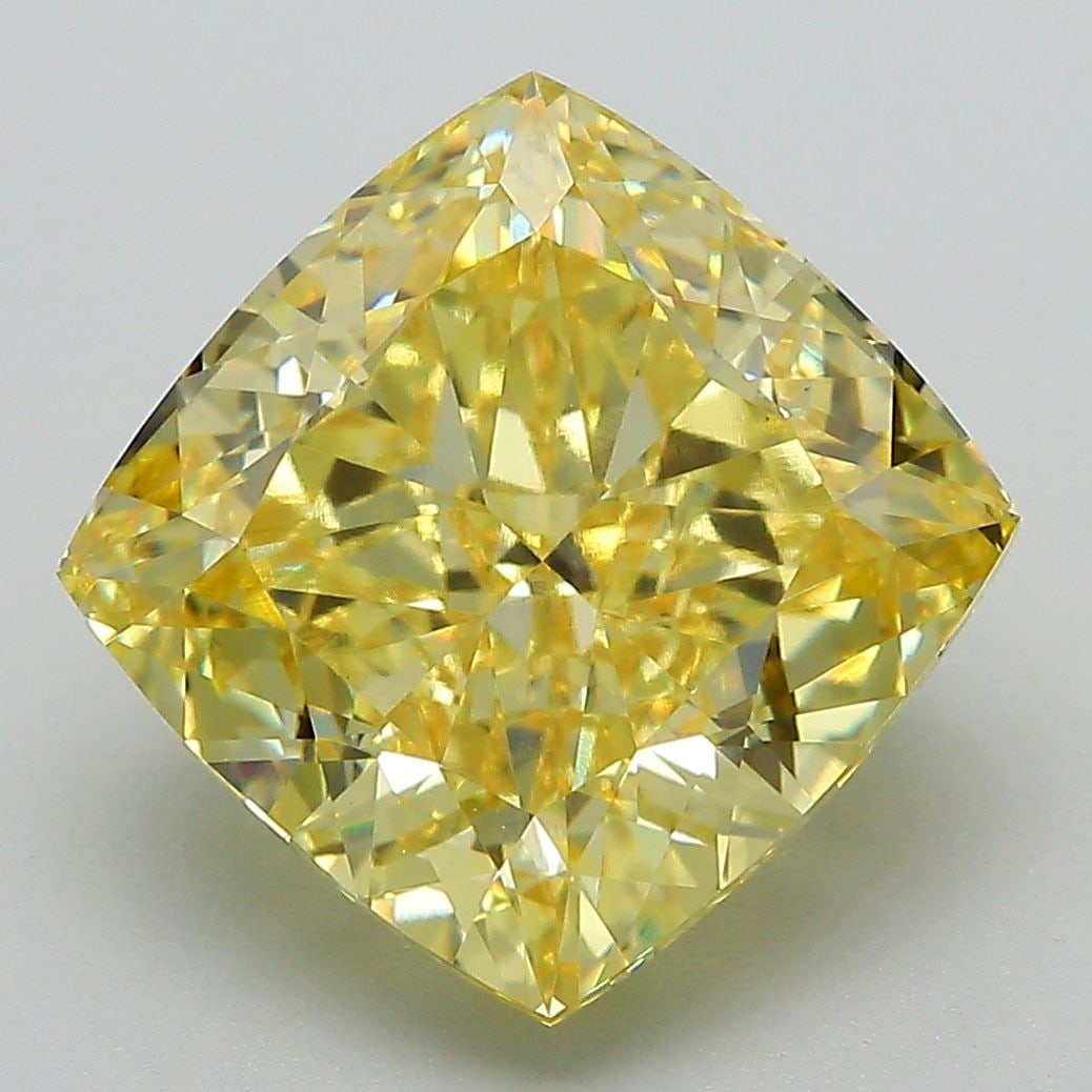 Loose Diamond - CUSHION MODIFIED 6.84ct Fancy Vivid Yellow VS1: Loose Diamond - CUSHION MODIFIED 6.84ct Fancy Vivid Yellow VS1 Source: This is a real non-mined Diamond that has been grown in a lab Shape: CUSHION MODIFIED Carats: 6.84 Color: Fancy Vivid Yellow Cert