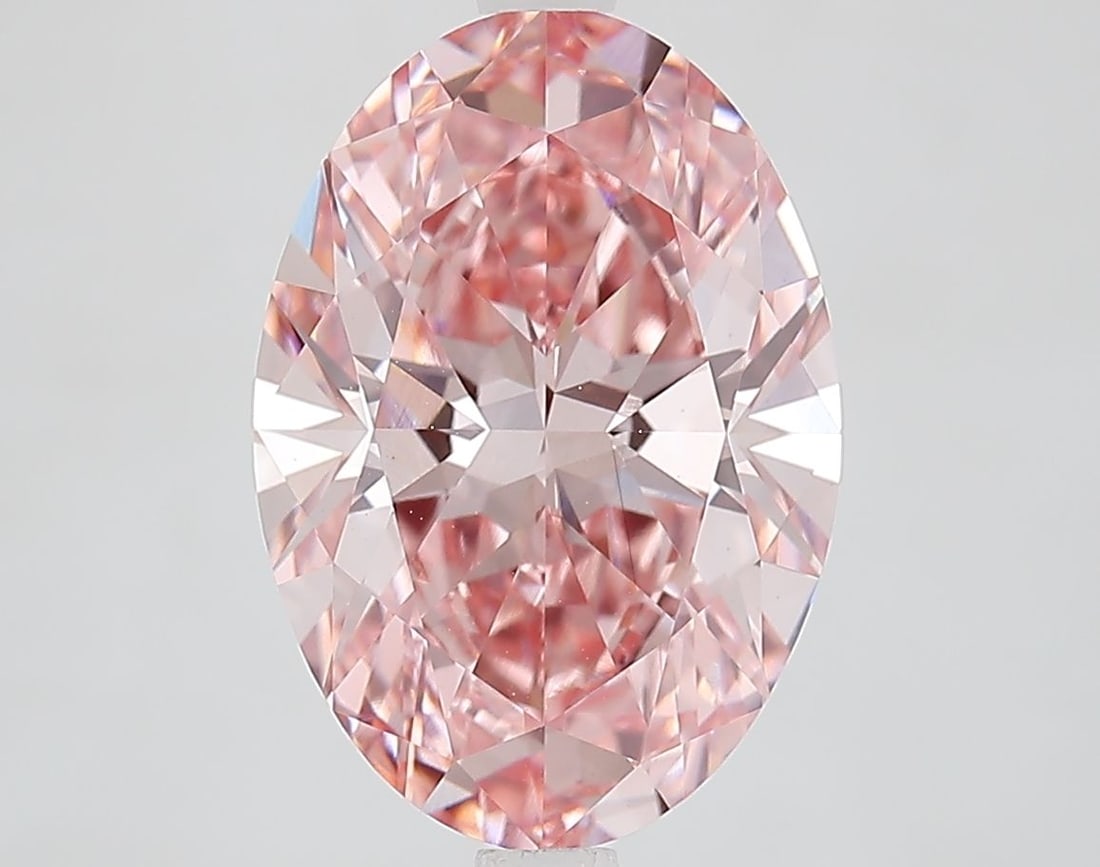 Loose Diamond - OVAL 4.3ct Fancy Vivid Pink VS1: Loose Diamond - OVAL 4.3ct Fancy Vivid Pink VS1 Source: This is a real non-mined Diamond that has been grown in a lab Shape: OVAL Carats: 4.3 Color: Fancy Vivid Pink Certification: IGI Video: