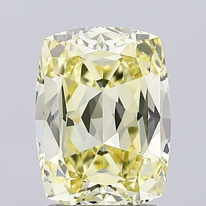 Loose Diamond - CUSHION MODIFIED 2.07ct Fancy Light Yellow VS1: Loose Diamond - CUSHION MODIFIED 2.07ct Fancy Light Yellow VS1 Source: This is a real non-mined Diamond that has been grown in a lab Shape: CUSHION MODIFIED Carats: 2.07 Color: Fancy Light Yellow Cert