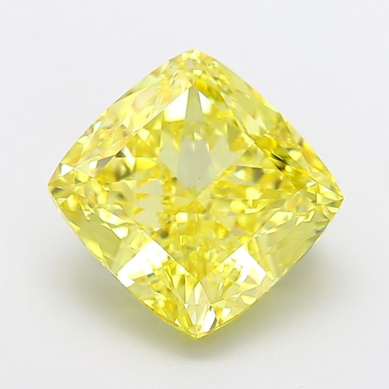 Loose Diamond - CUSHION MODIFIED 6.38ct Fancy Vivid Yellow VS1: Loose Diamond - CUSHION MODIFIED 6.38ct Fancy Vivid Yellow VS1 Source: This is a real non-mined Diamond that has been grown in a lab Shape: CUSHION MODIFIED Carats: 6.38 Color: Fancy Vivid Yellow Cert
