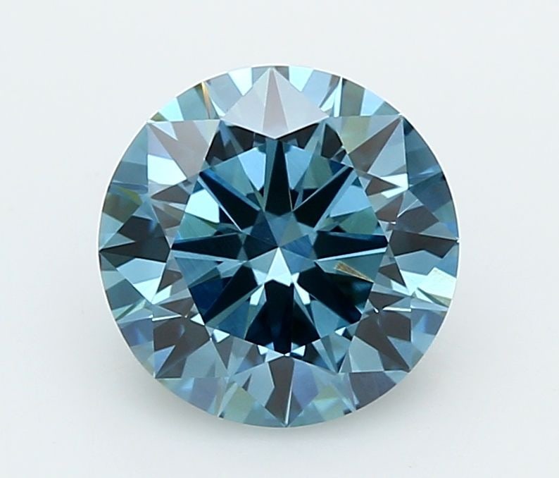 Ideal Loose Diamond - ROUND 2.01ct Fancy Vivid Blue VS1: Ideal Loose Diamond - ROUND 2.01ct Fancy Vivid Blue VS1 Source: This is a real non-mined Diamond that has been grown in a lab Shape: ROUND Carats: 2.01 Color: Fancy Vivid Blue Certification: IGI Video