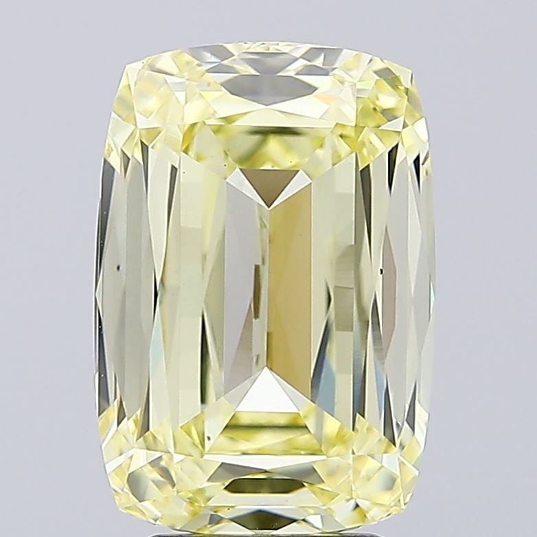 Loose Diamond - CUSHION MODIFIED 5.1ct Fancy Yellow VVS2: Loose Diamond - CUSHION MODIFIED 5.1ct Fancy Yellow VVS2 Source: This is a real non-mined Diamond that has been grown in a lab Shape: CUSHION MODIFIED Carats: 5.1 Color: Fancy Yellow Certification: IG