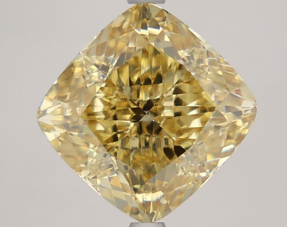 Loose Diamond - CUSHION MODIFIED 5.55ct Fancy Intense Yellow VS1: Loose Diamond - CUSHION MODIFIED 5.55ct Fancy Intense Yellow VS1 Source: This is a real non-mined Diamond that has been grown in a lab Shape: CUSHION MODIFIED Carats: 5.55 Color: Fancy Intense Yellow 