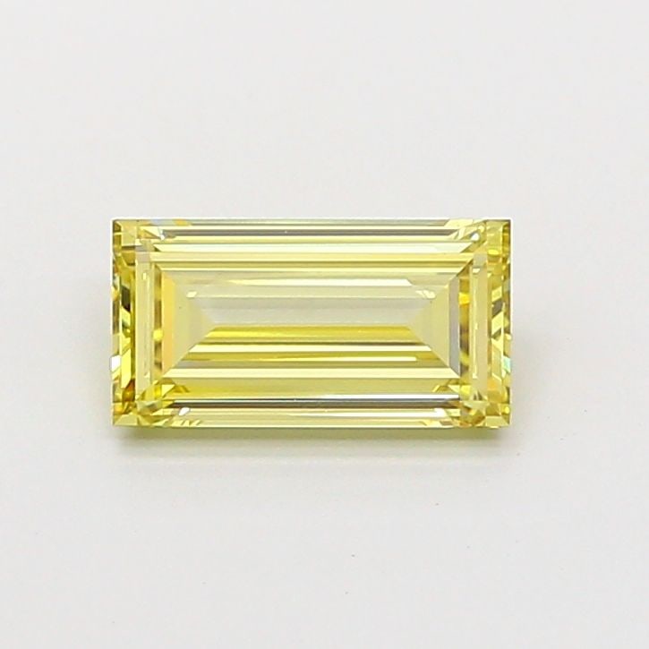 Loose Diamond - BAGUETTE 1.01ct Fancy Yellow VVS2: Loose Diamond - BAGUETTE 1.01ct Fancy Yellow VVS2 Source: This is a real non-mined Diamond that has been grown in a lab Shape: BAGUETTE Carats: 1.01 Color: Fancy Yellow Certification: IGI Video: