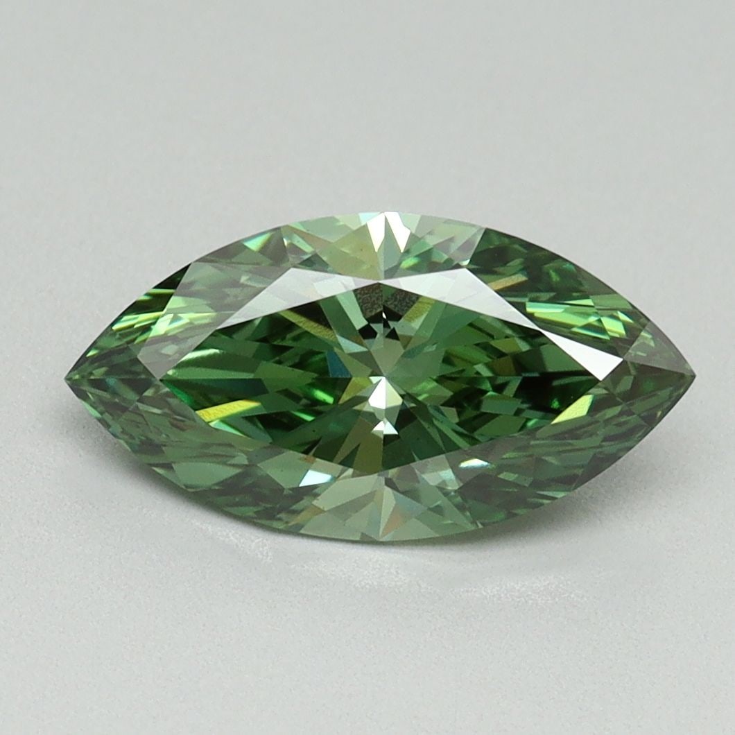 Loose Diamond - MARQUISE 1.72ct Fancy Vivid Green VS1: Loose Diamond - MARQUISE 1.72ct Fancy Vivid Green VS1 Source: This is a real non-mined Diamond that has been grown in a lab Shape: MARQUISE Carats: 1.72 Color: Fancy Vivid Green Certification: IGI Vid